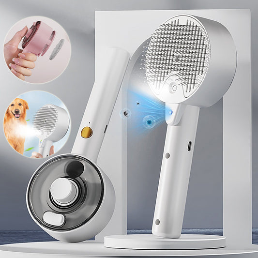 Animal Hair Remover Brush Dog And Cat Steam Brush Pet Self Cleaning Dog Brush Grooming Removes Cat Hairs Cat Dog Accessories Pet Products - WoofNes